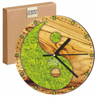 WALL CLOCK WOODEN NATURE GRASS