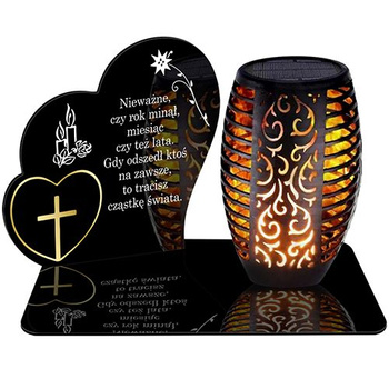 SOLAR LED CANDLE OPENWORK LAMP BASE STATUETTE FOR CEMETERY GRAVE LARGE HEART