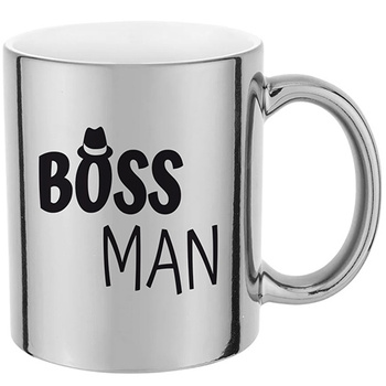 BOSS MAN silver mirror mug