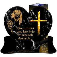 SOLAR LED CANDLE OPENWORK LAMP BASE STATUETTE FOR CEMETERY GRAVE LARGE HEART