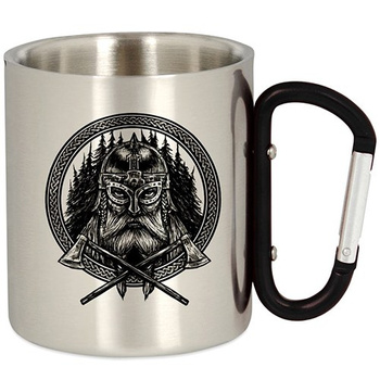 METAL TOURIST MUG WITH CARABINER