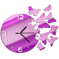 WALL CLOCK EFFECT BUTTERFLY BUTTERFLIES