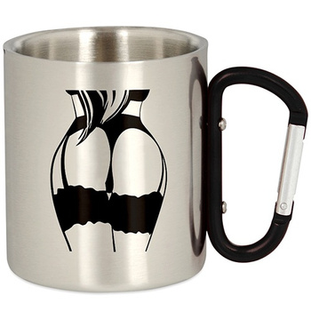 METAL TOURIST MUG WITH CARABINER