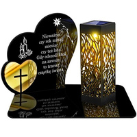 SOLAR LED CANDLE OPENWORK STAND STATUETTE FOR CEMETERY GRAVE LARGE HEART