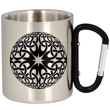 METAL TOURIST MUG WITH CARABINER