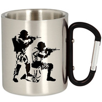 METAL TOURIST MUG WITH A CARABINER 