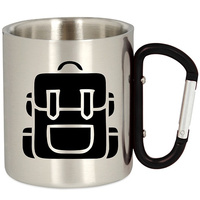 METAL TOURIST MUG WITH CARABINER