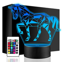  HORSE NIGHT LAMP HORSE Equestrian 3D LED + REMOTE