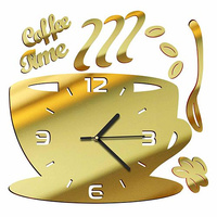 WALL CLOCK KITCHEN COFFEE CUP