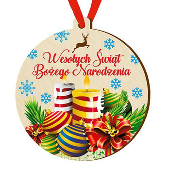 Wooden bauble for the Christmas tree
