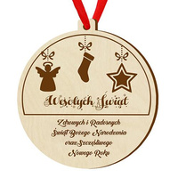 Wooden bauble for the Christmas tree
