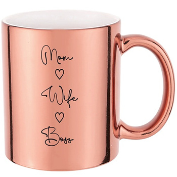 MOM WIFE BOSS pink mirror mug