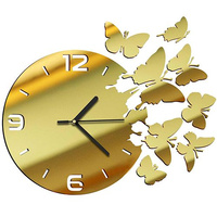 WALL CLOCK EFFECT BUTTERFLY BUTTERFLIES
