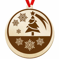 Wooden bauble for the Christmas tree