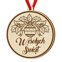 Wooden bauble for the Christmas tree