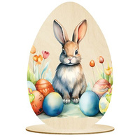 WOODEN EGG STATUETTE FOR EASTER
