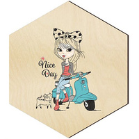 WOODEN DECORATIVE PANEL FOR A WALL HEXAGON