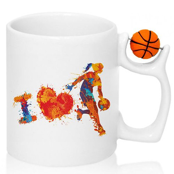 MUG HANDLE BALL FOR A BASKETBALL FAN BASKETBALL BASKETBALL PLAYER BASKET