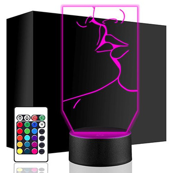  LED NIGHT LAMP KISS LIPS 3D + REMOTE