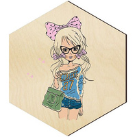 WOODEN DECORATIVE PANEL FOR A WALL HEXAGON