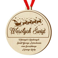 Wooden bauble for the Christmas tree