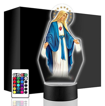  LED NIGHT LAMP Our Lady MARY 3D + REMOTE