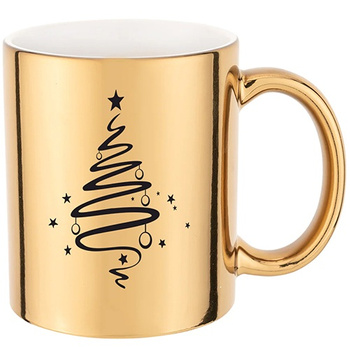 CHRISTMAS TREE gold mirror mug