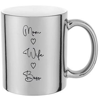 MOM WIFE BOSS silver mirror mug