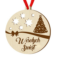 Wooden bauble for the Christmas tree