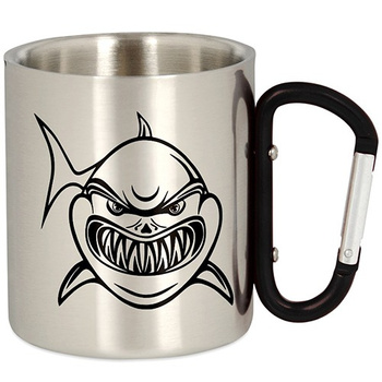 METAL TOURIST FISHING MUG WITH CARABINER