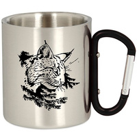METAL TOURIST MUG WITH CARABINER