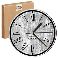 WALL CLOCK, WOODEN, LOFT, CONCRETE