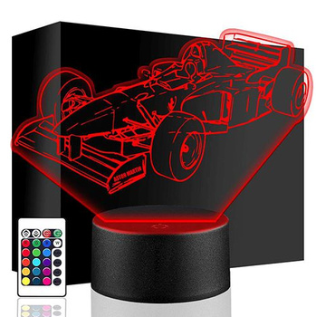  LED NIGHT LAMP FORMULA 1 3D CAR + REMOTE