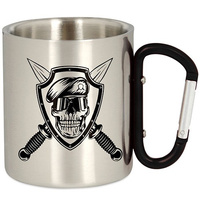 METAL TOURIST MUG WITH CARABINER 