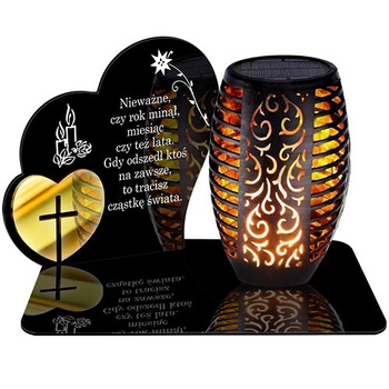 SOLAR LED CANDLE OPENWORK STAND STATUETTE FOR CEMETERY GRAVE LARGE HEART