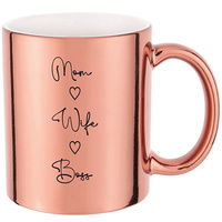 MOM WIFE BOSS pink mirror mug