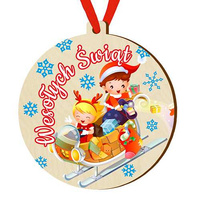 Wooden bauble for the Christmas tree