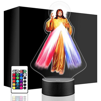  LED NIGHT LAMP MERCIFUL JESUS ​​3D + REMOTE