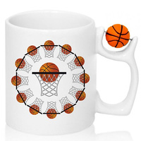 MUG HANDLE BALL FOR A BASKETBALL FAN BASKETBALL BASKETBALL PLAYER BASKET