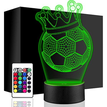 LED NIGHT LAMP FOOTBALL KORONA 3D + REMOTE