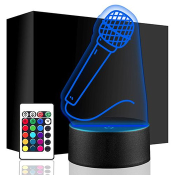 LED NIGHT LAMP MICROPHONE 3D MUSIC + REMOTE 