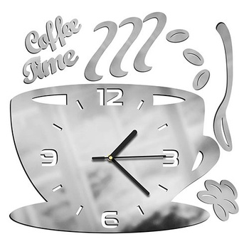 WALL CLOCK KITCHEN COFFEE CUP