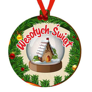 Wooden bauble for the Christmas tree