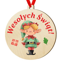 Wooden bauble for the Christmas tree