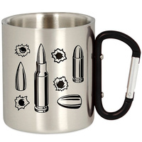 METAL TOURIST MUG WITH A CARABINER 