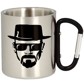 METAL TOURIST MUG WITH CARABINER