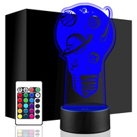  LED NIGHT LAMP SPACE PLANET BULB + REMOTE