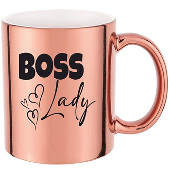 BOSS LADY pink mirror mug