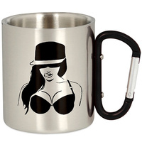 METAL TOURIST MUG WITH CARABINER