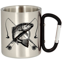 METAL TOURIST FISHING MUG WITH CARABINER